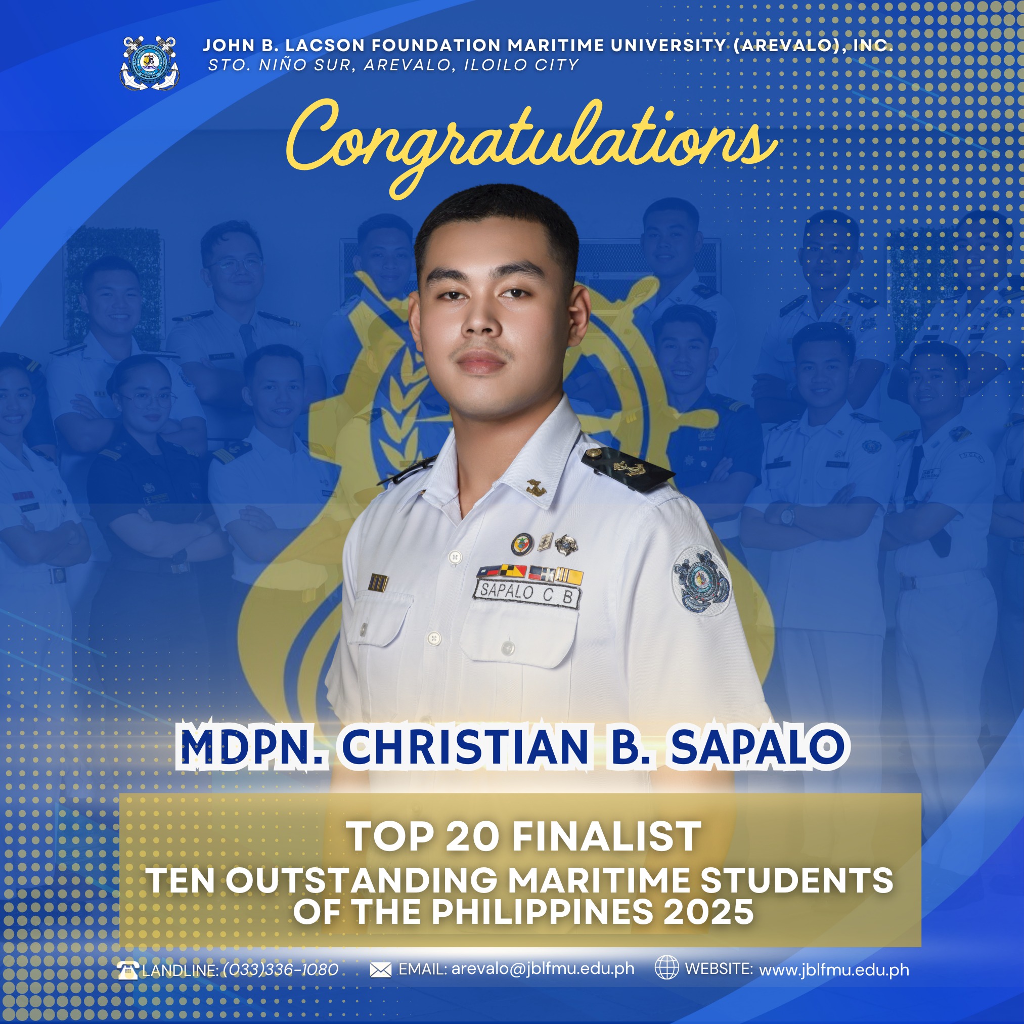 𝗝𝗕𝗟𝗙𝗠𝗨 - 𝗔𝗿𝗲𝘃𝗮𝗹𝗼’𝘀 𝗠𝗗𝗣𝗻. 𝗖𝗵𝗿𝗶𝘀𝘁𝗶𝗮𝗻 𝗕. 𝗦𝗮𝗽𝗮𝗹𝗼 𝗡𝗮𝗺𝗲𝗱 𝗔𝗺𝗼𝗻𝗴 𝗧𝗼𝗽 𝟮𝟬 𝗙𝗶𝗻𝗮𝗹𝗶𝘀𝘁𝘀 𝗶𝗻 𝗧𝗢𝗠𝗦𝗣 𝟮𝟬𝟮𝟱