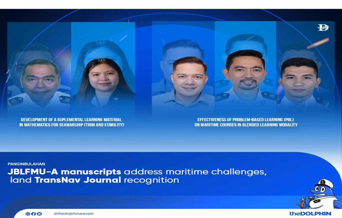 John B. Lacson Foundation Martime University (Arevalo), Inc. manuscripts address maritime challenges, land TransNav Journal recognition
