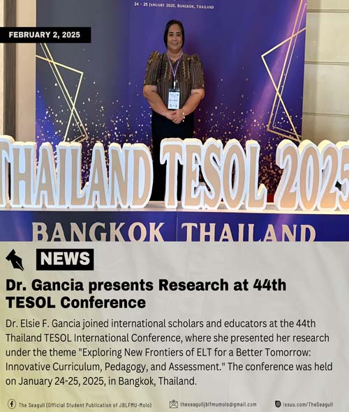 𝐃𝐫. 𝐆𝐚𝐧𝐜𝐢𝐚 𝐩𝐫𝐞𝐬𝐞𝐧𝐭𝐬 𝐑𝐞𝐬𝐞𝐚𝐫𝐜𝐡 𝐚𝐭 𝟒𝟒𝐭𝐡 𝐓𝐄𝐒𝐎𝐋 𝐂𝐨𝐧𝐟𝐞𝐫𝐞𝐧𝐜𝐞